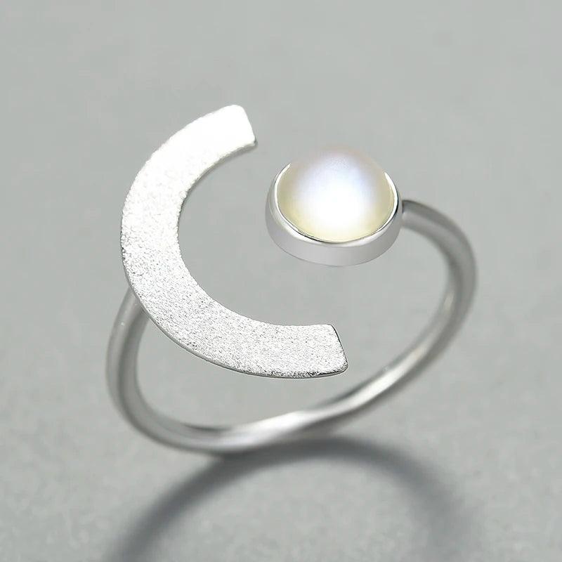 Bague ajustable clair de lune | Argent 925 détails plaqué Or 18K