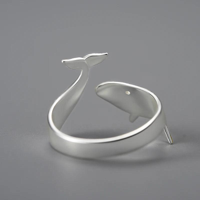 Bague Baleine ajustable Argent 925 d tails plaqu Or 18K