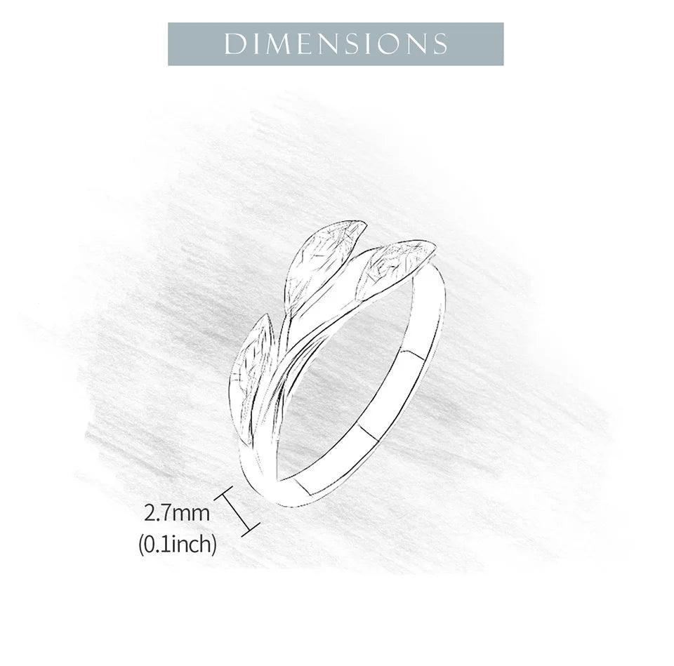 Bague feuilles d'olivier | Argent 925 détails plaqué Or 18K