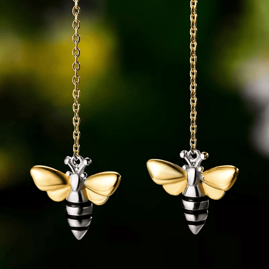 Boucles d'oreilles abeilles dorées | Argent 925 détails plaqué Or 18K