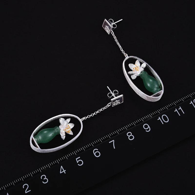 Boucles d'oreilles bouquet de lotus | Argent 925 détails plaqué Or 18K