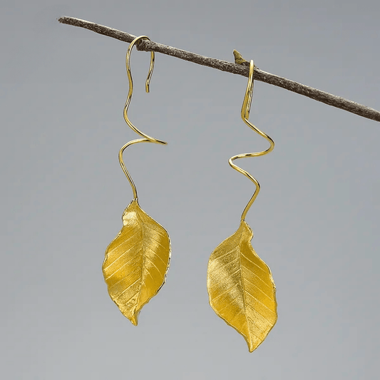 Boucles d'oreilles charme automnal | Argent 925 détails plaqué Or 18K