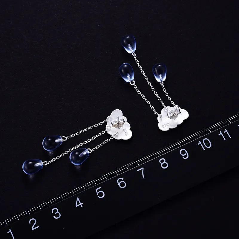 Boucles d'oreilles crystal de pluie | Argent 925 détails plaqué Or 18K