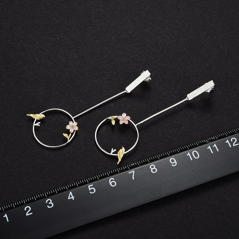 Boucles d'oreilles éveil de l'oiseau | Argent 925 détails plaqué Or 18K