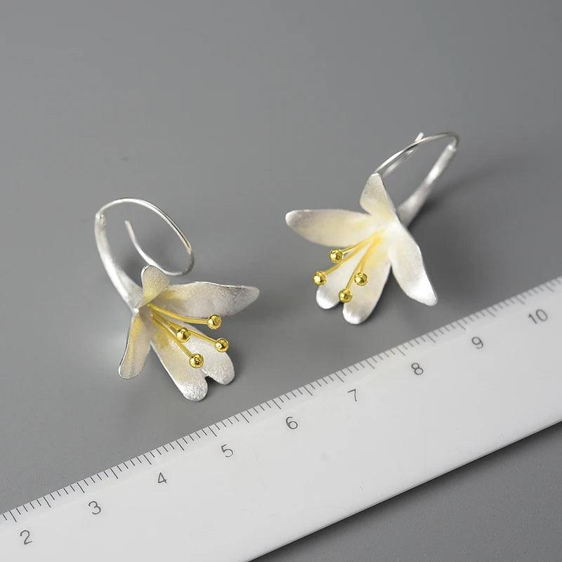 Boucles d'oreilles Fleur de l'Élégance | Argent 925 détails plaqué Or 18K