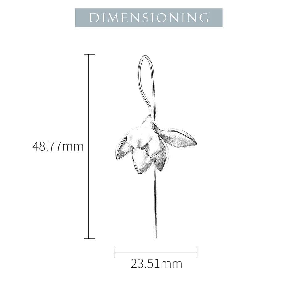 Boucles d'oreilles fleur de magnolia | Argent 925 détails plaqué Or 18K