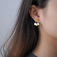 Boucles d'oreilles fleur de nénuphar | Argent 925 détails plaqué Or 18K