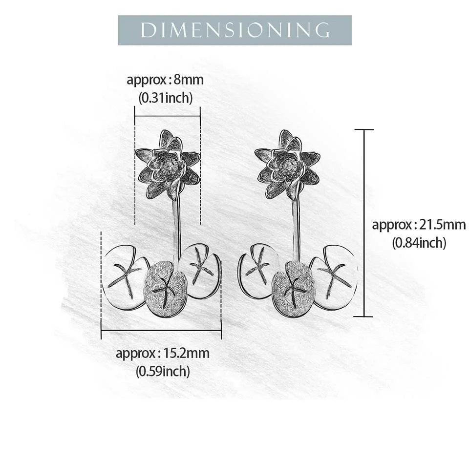 Boucles d'oreilles fleur de nénuphar | Argent 925 détails plaqué Or 18K