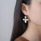 Boucles d'oreilles fleurs élégantes | Argent 925 détails plaqué Or 18K