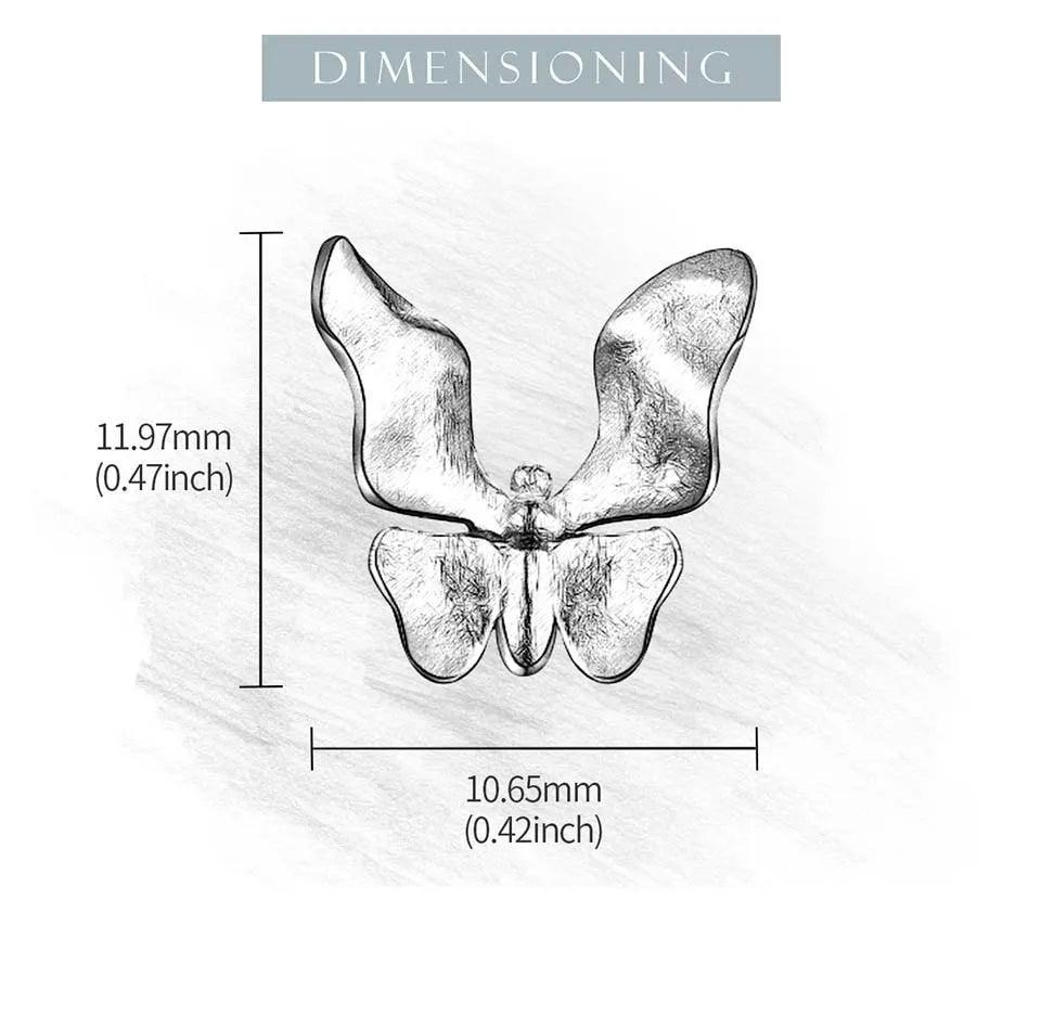 Boucles d'oreilles joli papillon | Argent 925 détails plaqué Or 18K