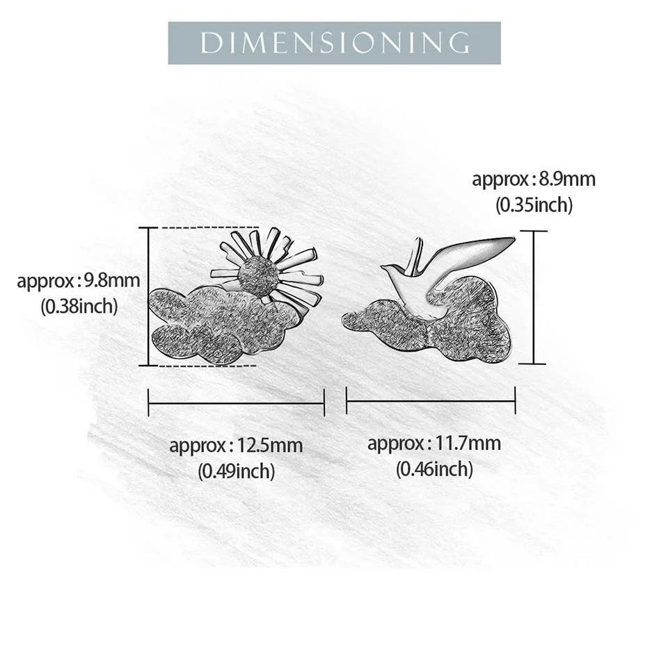 Boucles d'oreilles l'oiseau et le soleil | Argent 925 détails plaqué Or 18K