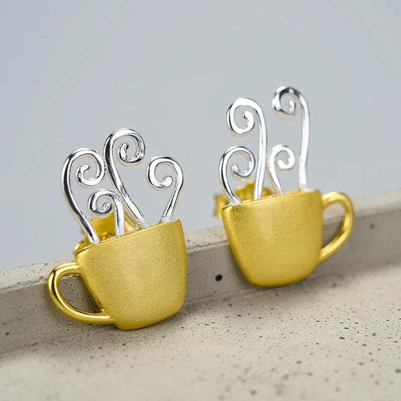 Boucles d'oreilles matin délicat | Argent 925 détails plaqué Or 18K