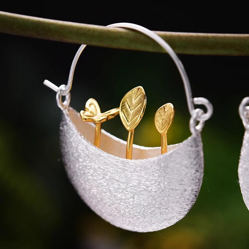 Boucles d'oreilles my little garden | Argent 925 détails plaqué Or 18K