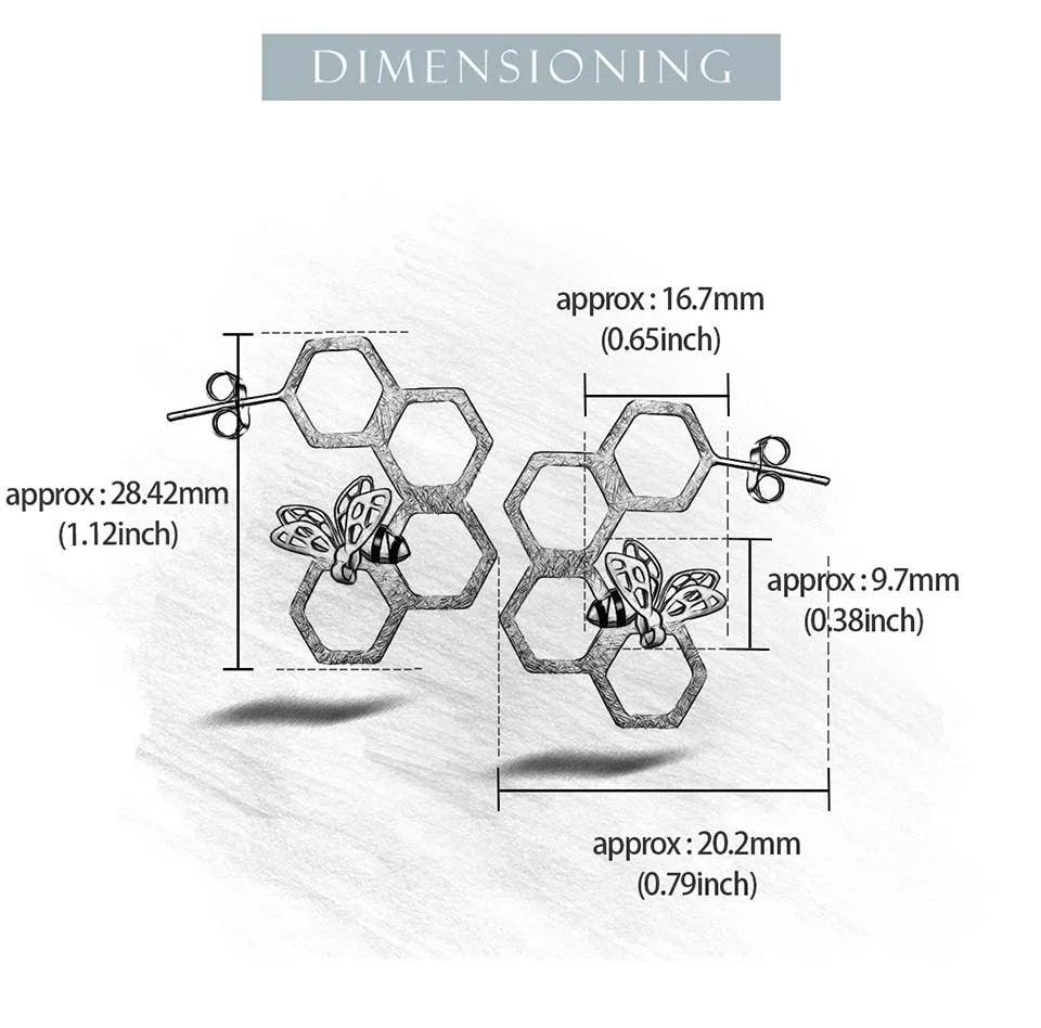 Boucles d'oreilles nid d'abeilles | Argent 925 détails plaqué Or 18K