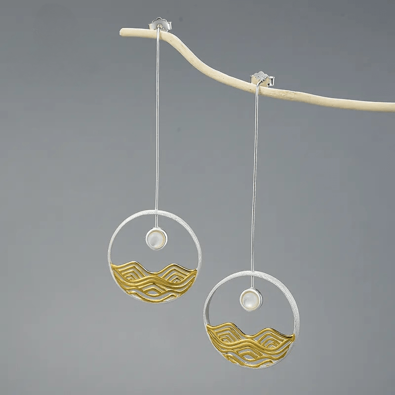 Boucles d'oreilles nuit orientale | Argent 925 détails plaqué Or 18K