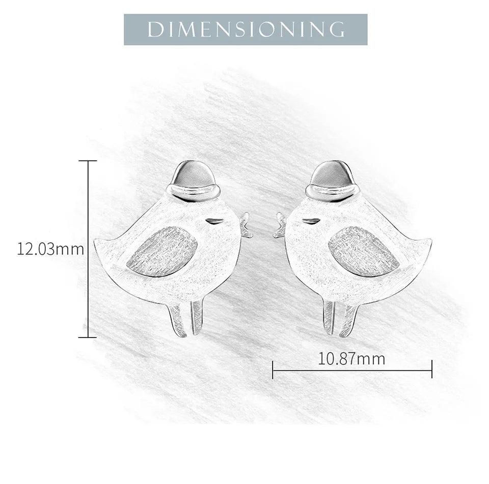 Boucles d'oreilles oiseau chantant | Argent 925 détails plaqué Or 18K