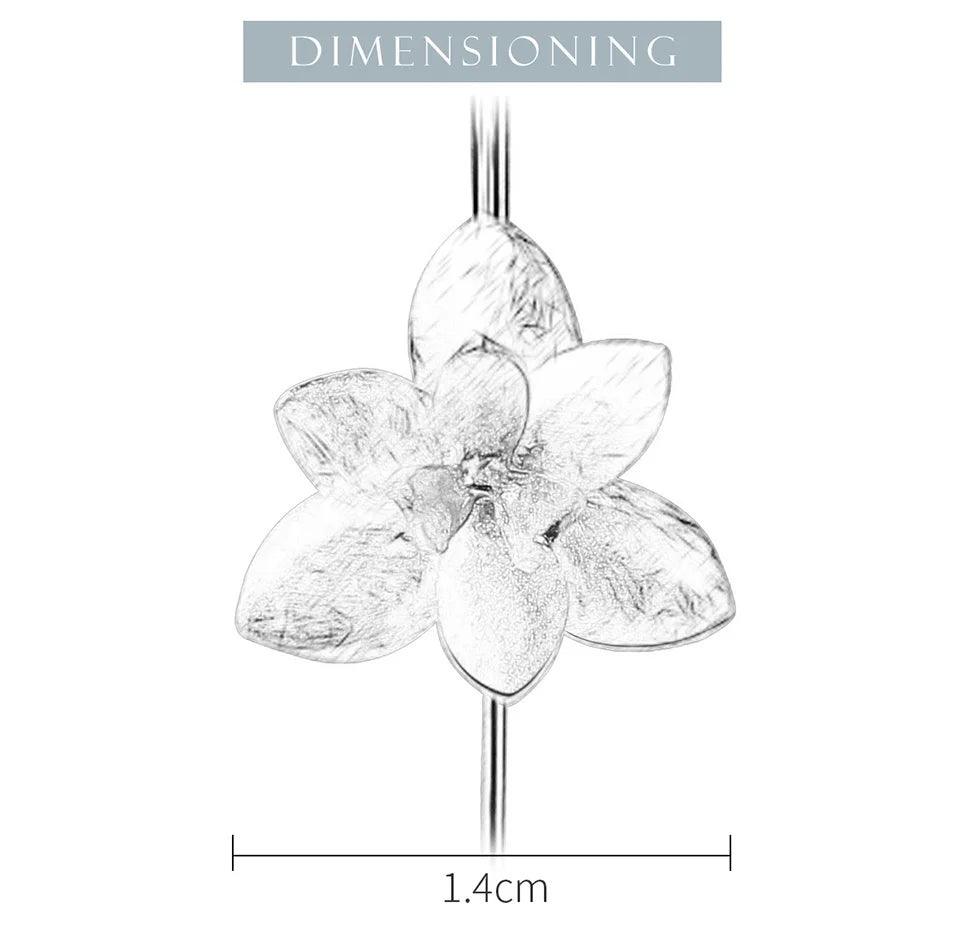 Boucles d'oreilles orchidée sauvage | Argent 925 détails plaqué Or 18k