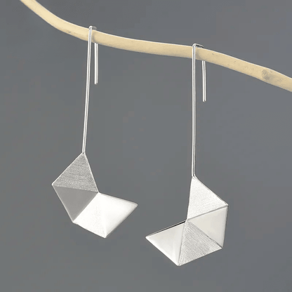 Boucles d'oreilles origami art | Argent 925 détails plaqué Or 18K