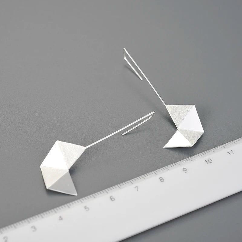 Boucles d'oreilles origami art | Argent 925 détails plaqué Or 18K