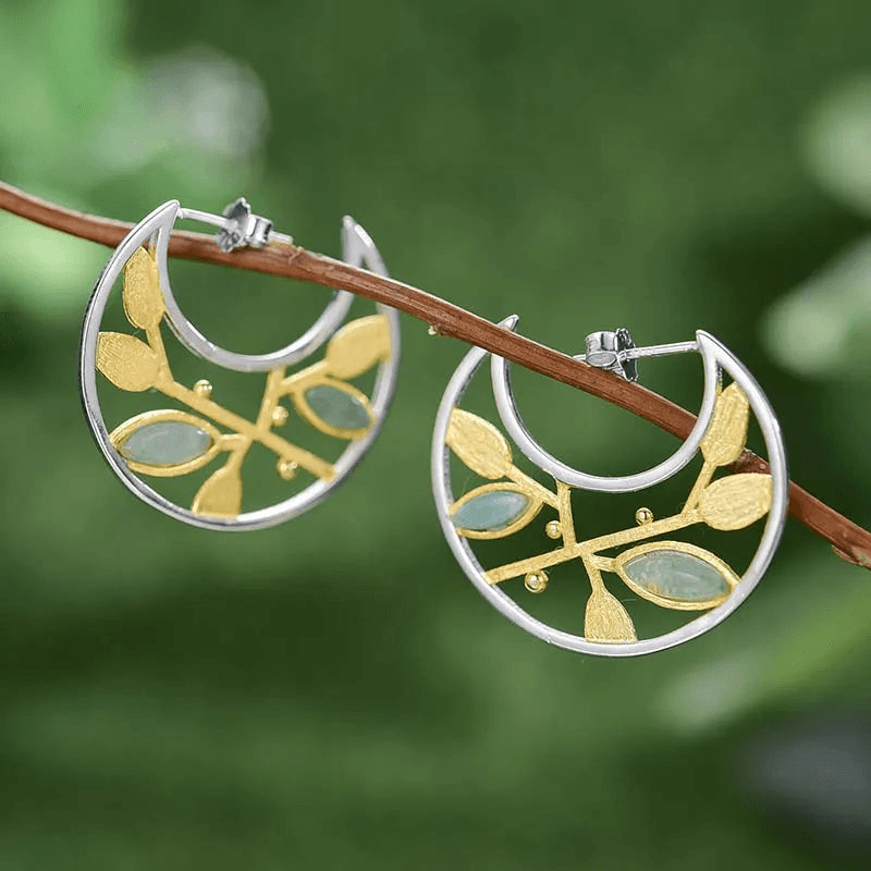 Boucles d'oreilles printemps dans l'air | Argent 925 détails plaqué Or 18K