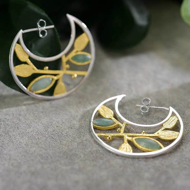 Boucles d'oreilles printemps dans l'air | Argent 925 détails plaqué Or 18K