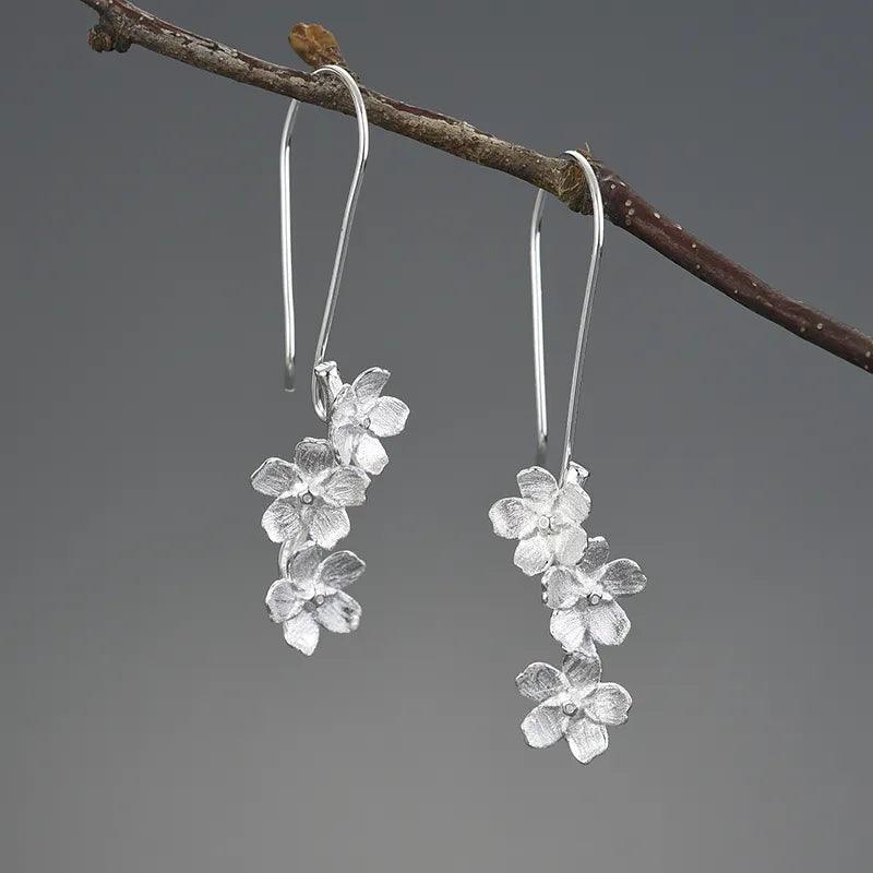 Boucles d'oreilles saison fleurie | Argent 925 détails plaqué Or 18K