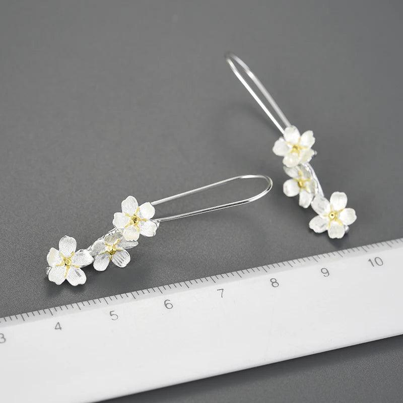 Boucles d'oreilles saison fleurie | Argent 925 détails plaqué Or 18K