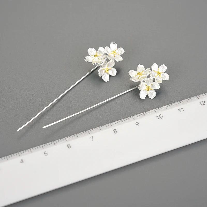 Boucles d'oreilles saison fleurie | Argent 925 détails plaqué Or 18K