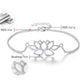 Bracelet ajustable fleur de lotus | Argent 925 détails plaqué Or 18K