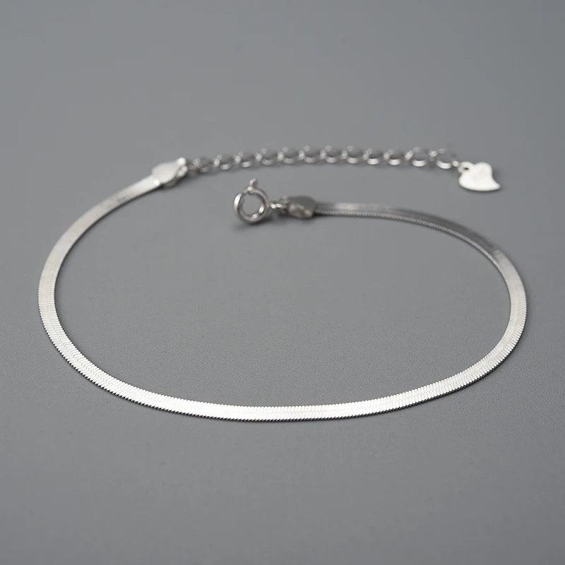 Bracelet maille miroir plate | Argent 925 détails plaqué Or 18k