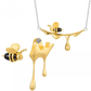 Collier Honey Bee | Argent 925 détails plaqué Or 18K