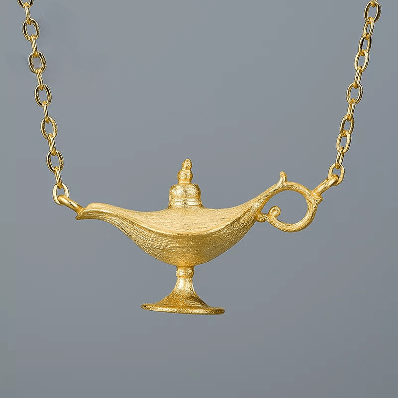 Collier lampe d'Aladin | Argent 925 détails plaqué Or 18K