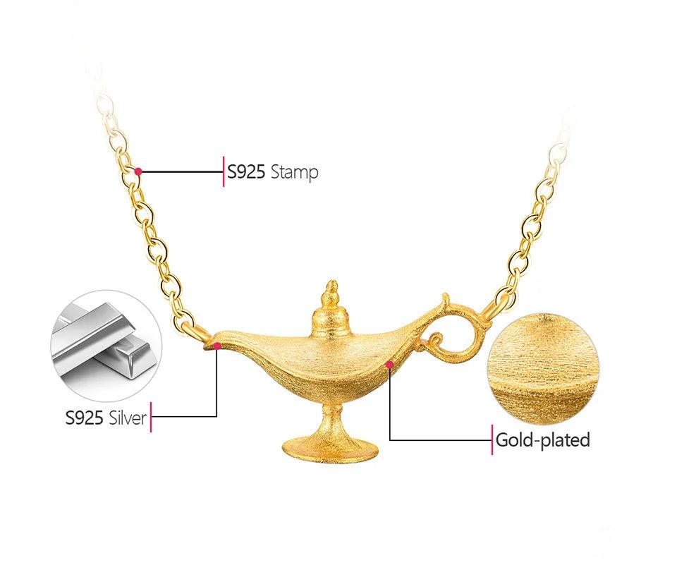 Collier lampe d'Aladin | Argent 925 détails plaqué Or 18K