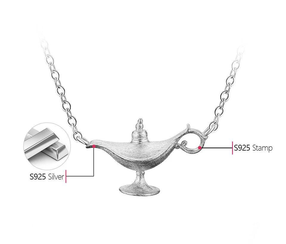 Collier lampe d'Aladin | Argent 925 détails plaqué Or 18K