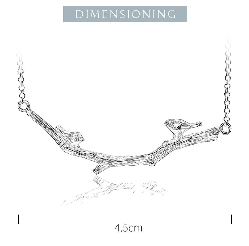 Collier oiseaux printaniers | Argent 925 détails plaqué Or 18K