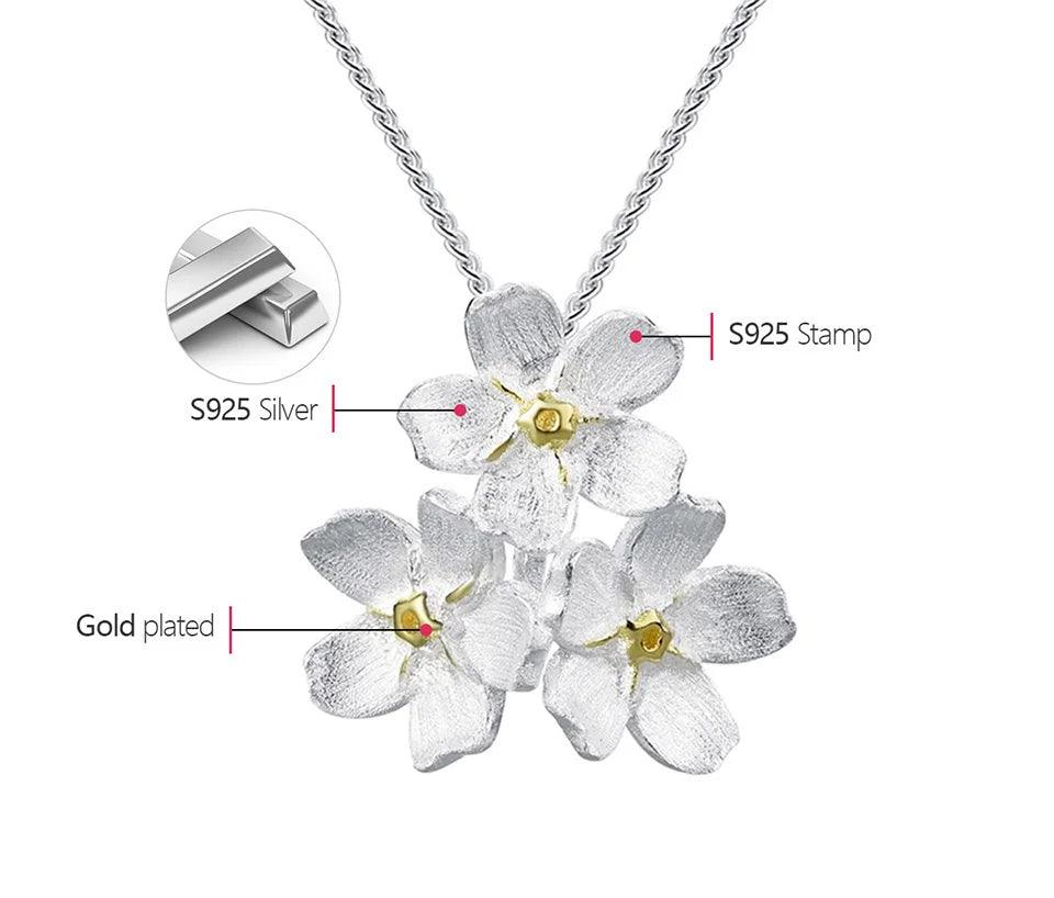 Collier saison fleurie | Argent 925 détails plaqué Or 18K