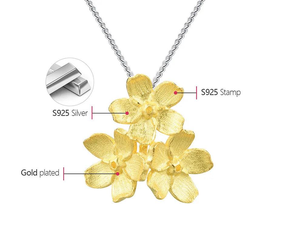 Collier saison fleurie | Argent 925 détails plaqué Or 18K