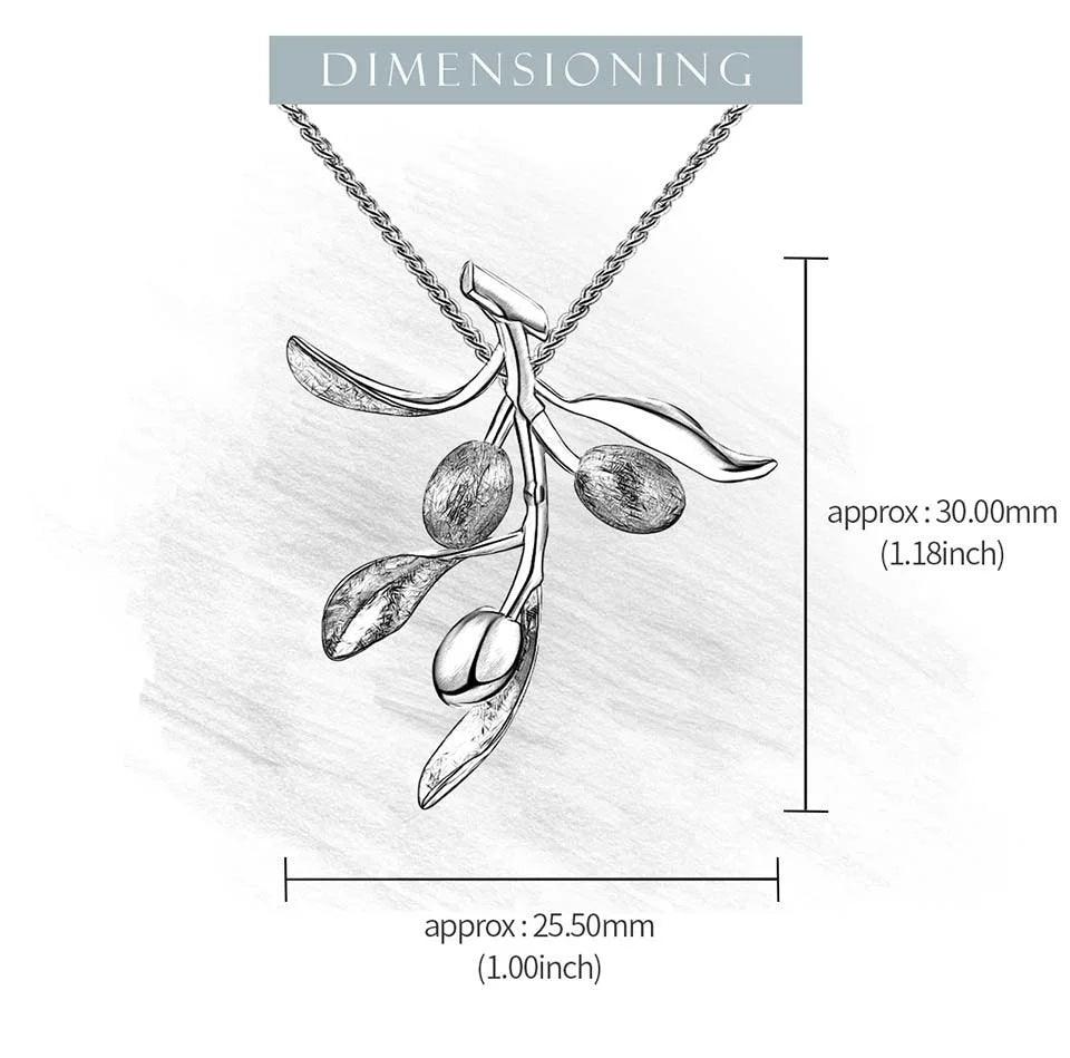 Pendentif branche d'olivier | Argent 925 détails plaqué Or 18K