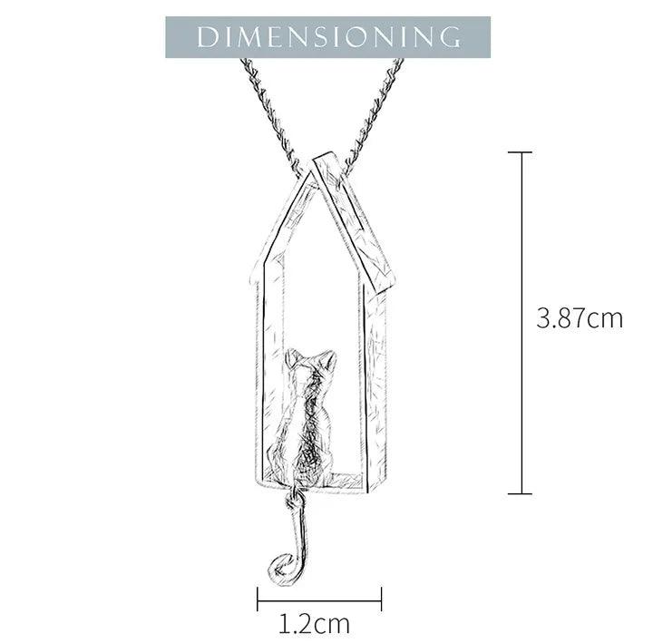 Pendentif le chat perché| Argent 925 détails plaqué Or 18K