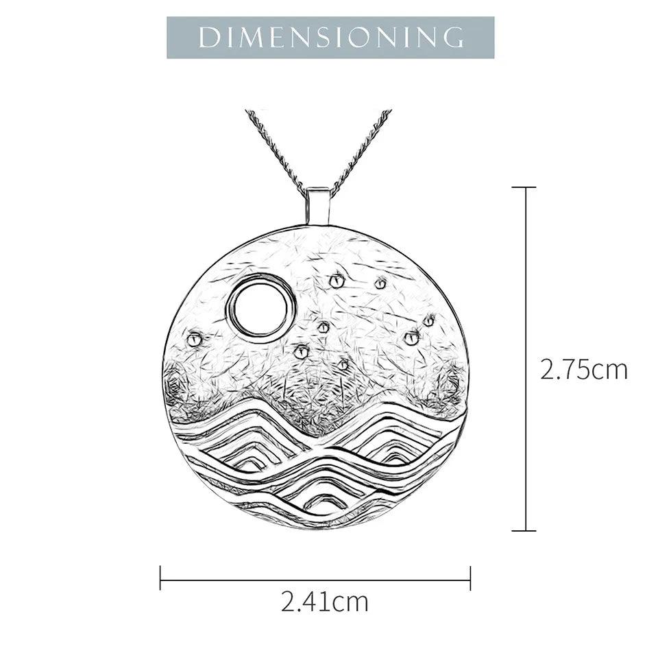 Pendentif nuit d'été | Argent 925 détails plaqué Or 18K