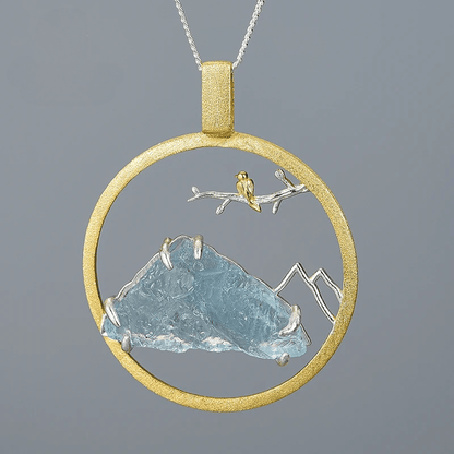 Pendentif oiseau sifflant | Argent 925 détails plaqué Or 18K