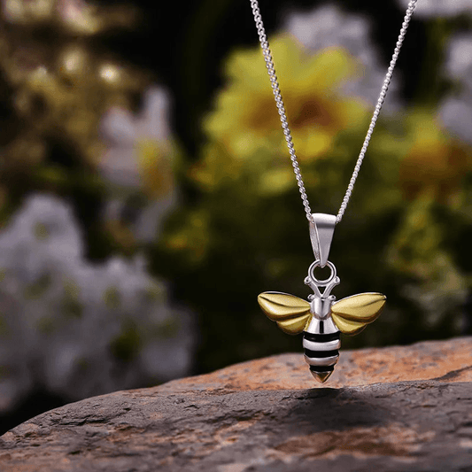 Pendentif reine des abeilles | Argent 925 détails plaqué Or 18K