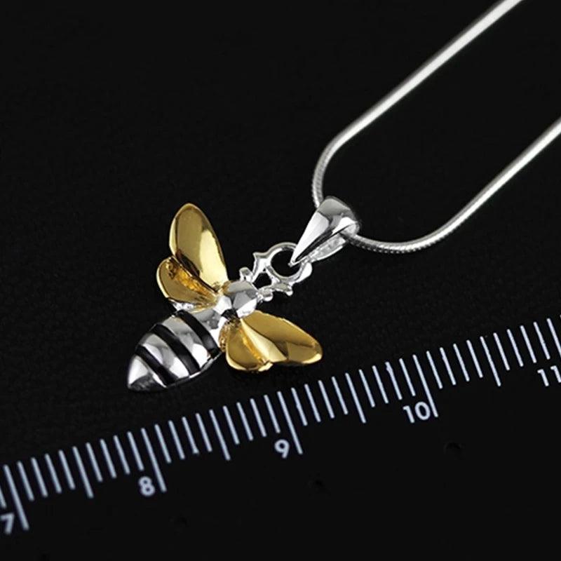 Pendentif reine des abeilles | Argent 925 détails plaqué Or 18K